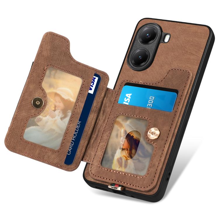 For Xiaomi Poco X7 Pro Retro Skin-feel Ring Multi-card RFID Wallet Phone Case