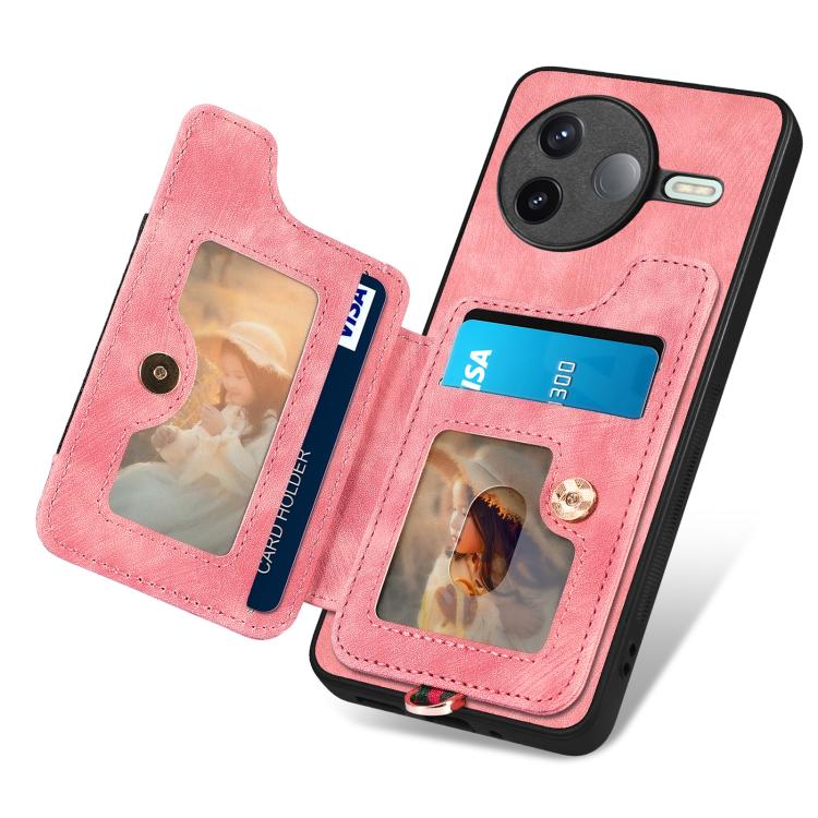For Redmi K80 / Poco F7 Pro Retro Skin-feel Ring Multi-card RFID Wallet Phone Case