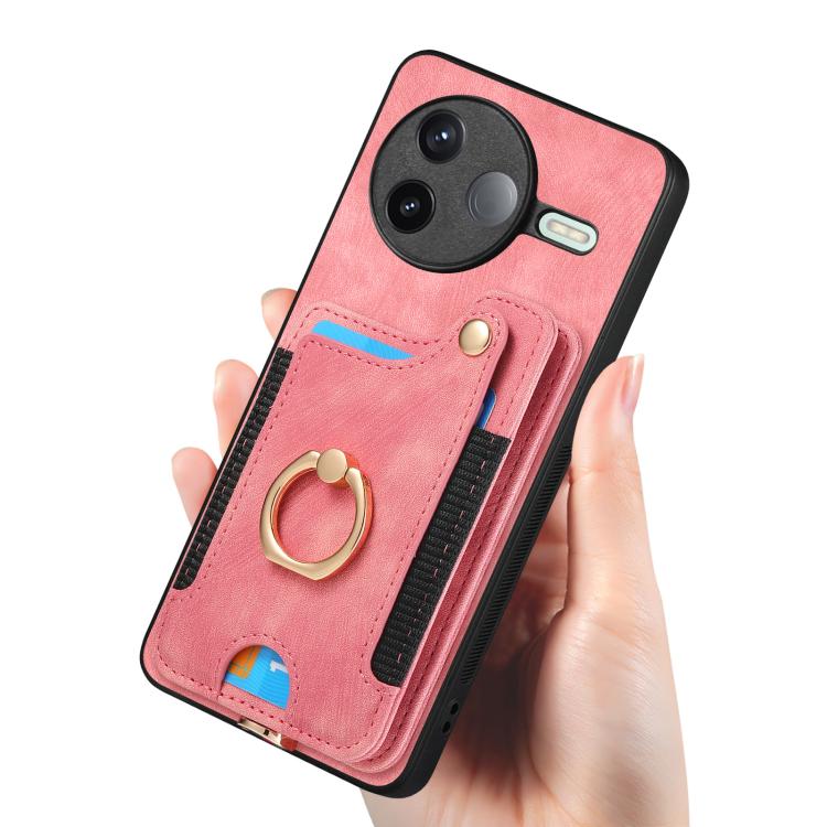 For Redmi K80 / Poco F7 Pro Retro Skin-feel Ring Multi-card RFID Wallet Phone Case
