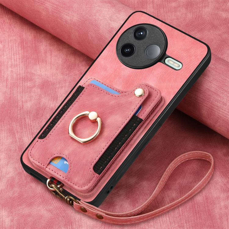 For Redmi K80 / Poco F7 Pro Retro Skin-feel Ring Multi-card RFID Wallet Phone Case