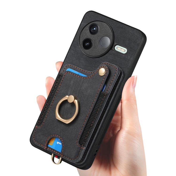 For Redmi K80 / Poco F7 Pro Retro Skin-feel Ring Multi-card RFID Wallet Phone Case