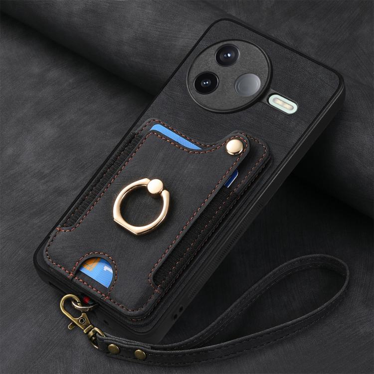 For Redmi K80 / Poco F7 Pro Retro Skin-feel Ring Multi-card RFID Wallet Phone Case