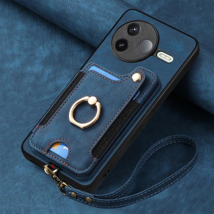 For Redmi K80 / Poco F7 Pro Retro Skin-feel Ring Multi-card RFID Wallet Phone Case