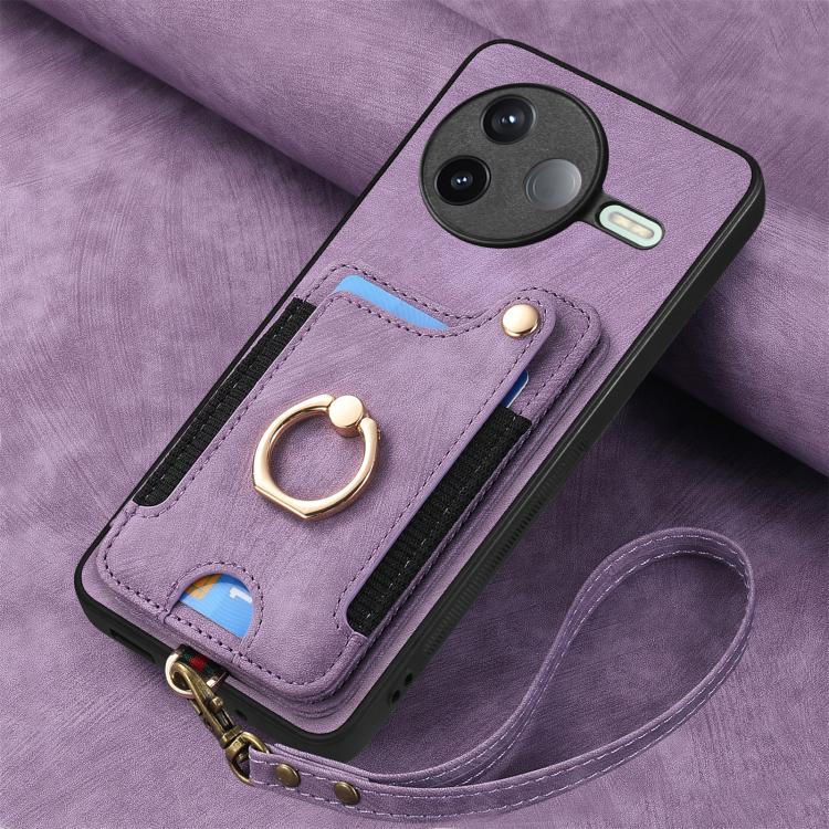 For Redmi K80 / Poco F7 Pro Retro Skin-feel Ring Multi-card RFID Wallet Phone Case