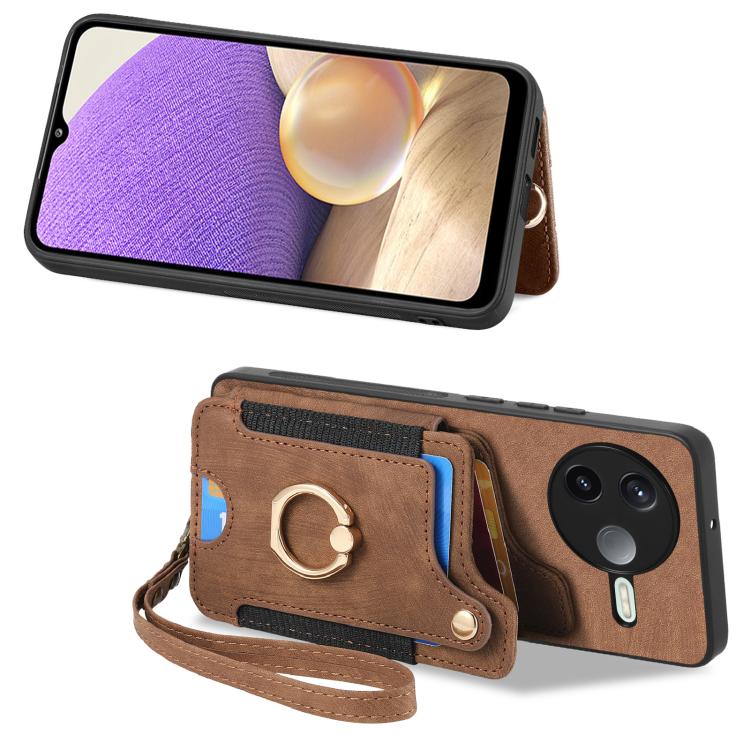 For Redmi K80 / Poco F7 Pro Retro Skin-feel Ring Multi-card RFID Wallet Phone Case
