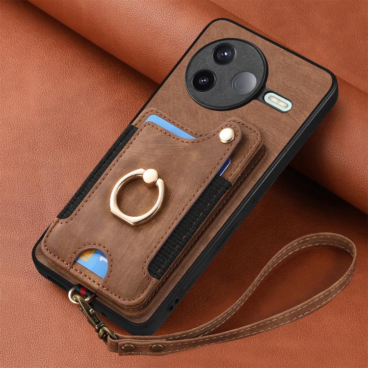 For Redmi K80 / Poco F7 Pro Retro Skin-feel Ring Multi-card RFID Wallet Phone Case