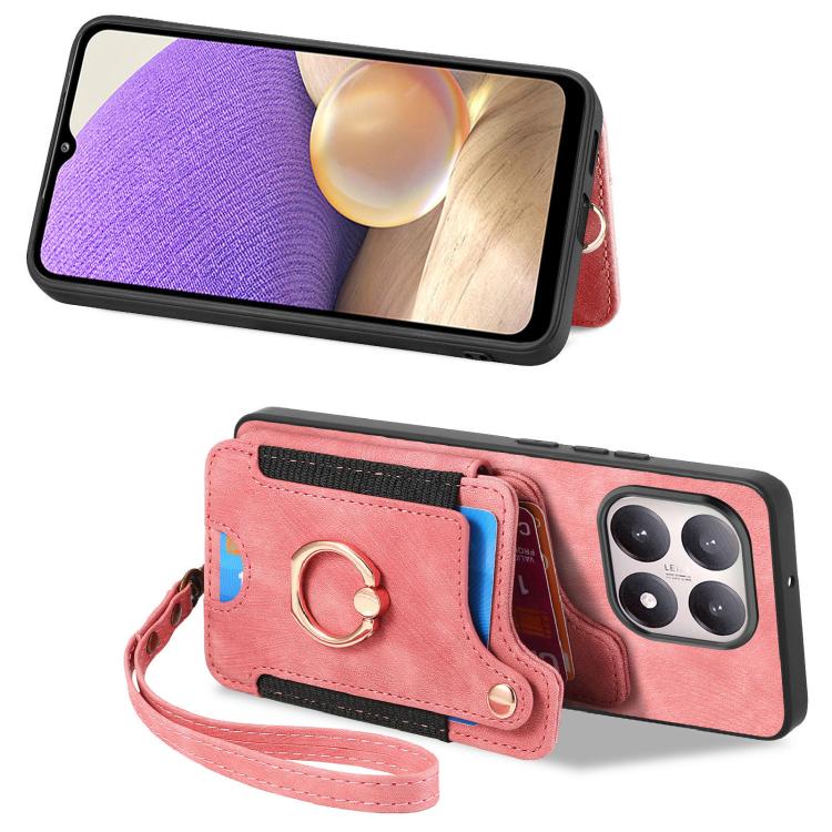 For Xiaomi 15T Retro Skin-feel Ring Multi-card RFID Wallet Phone Case