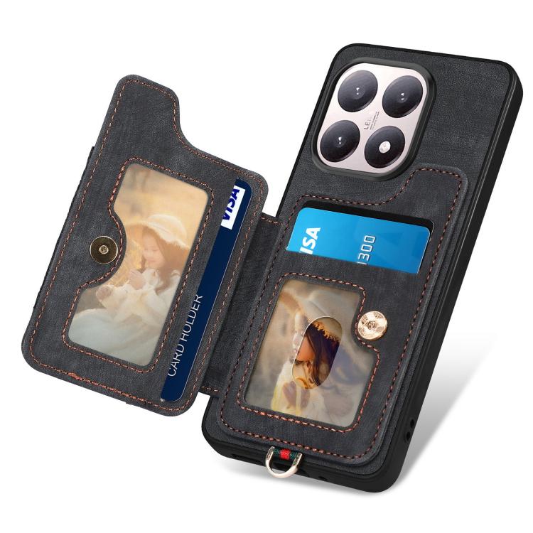 For Xiaomi 15T Retro Skin-feel Ring Multi-card RFID Wallet Phone Case