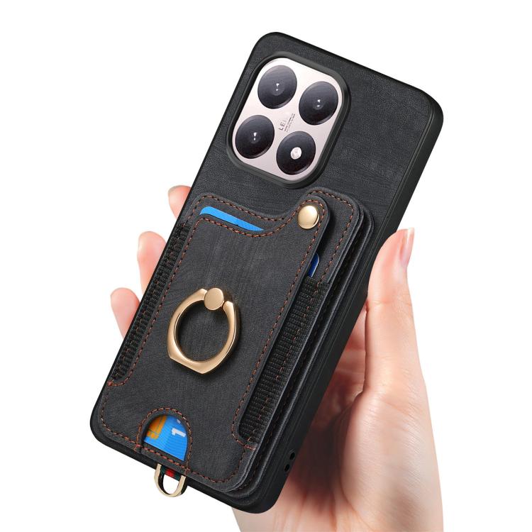 For Xiaomi 15T Retro Skin-feel Ring Multi-card RFID Wallet Phone Case