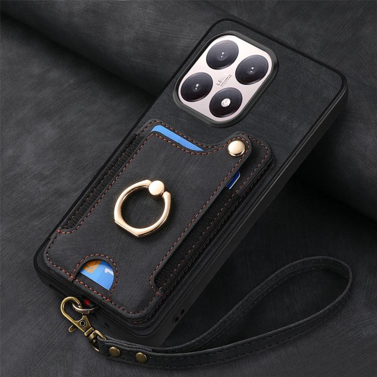 For Xiaomi 15T Retro Skin-feel Ring Multi-card RFID Wallet Phone Case