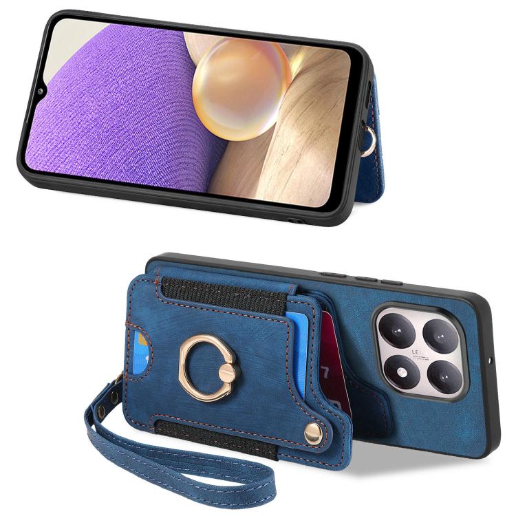 For Xiaomi 15T Retro Skin-feel Ring Multi-card RFID Wallet Phone Case
