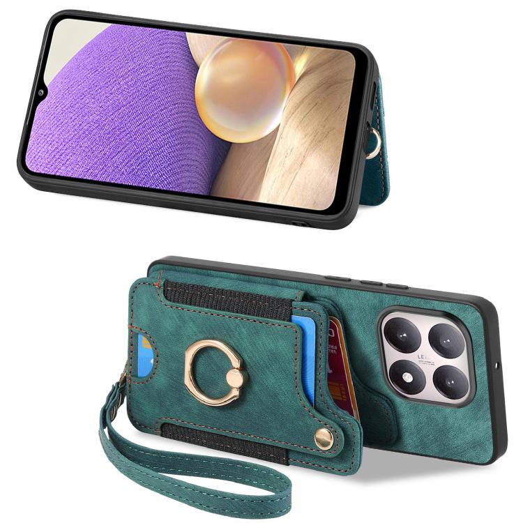 For Xiaomi 15T Retro Skin-feel Ring Multi-card RFID Wallet Phone Case