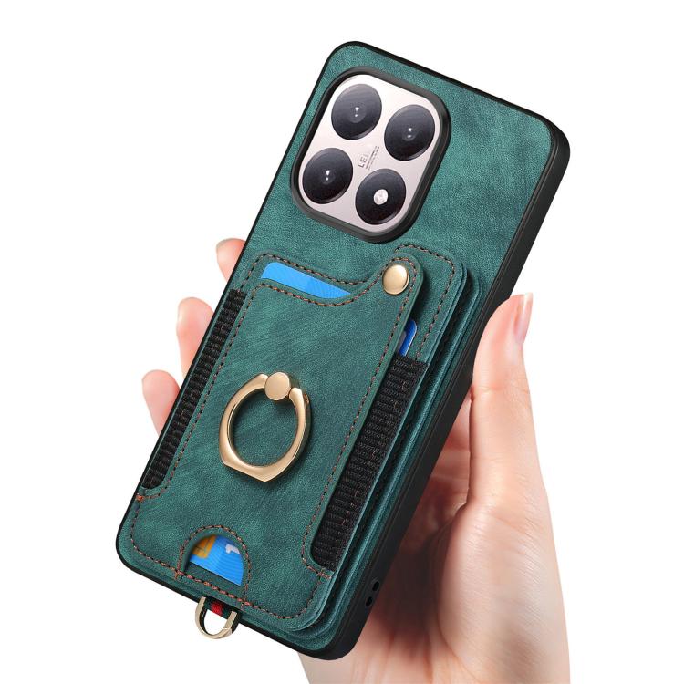 For Xiaomi 15T Retro Skin-feel Ring Multi-card RFID Wallet Phone Case