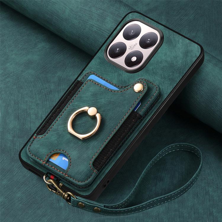 For Xiaomi 15T Retro Skin-feel Ring Multi-card RFID Wallet Phone Case