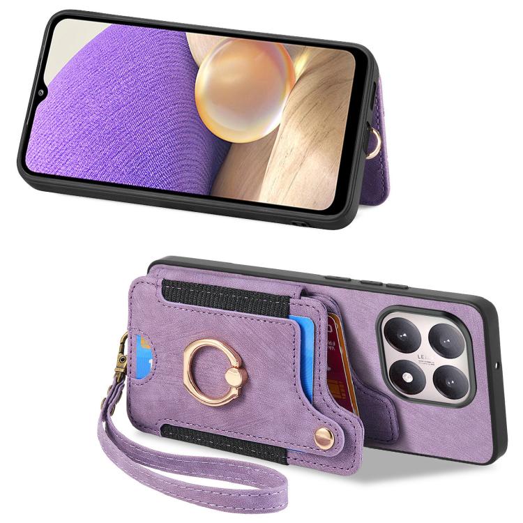 For Xiaomi 15T Retro Skin-feel Ring Multi-card RFID Wallet Phone Case