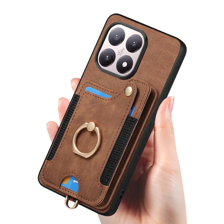 For Xiaomi 15T Retro Skin-feel Ring Multi-card RFID Wallet Phone Case