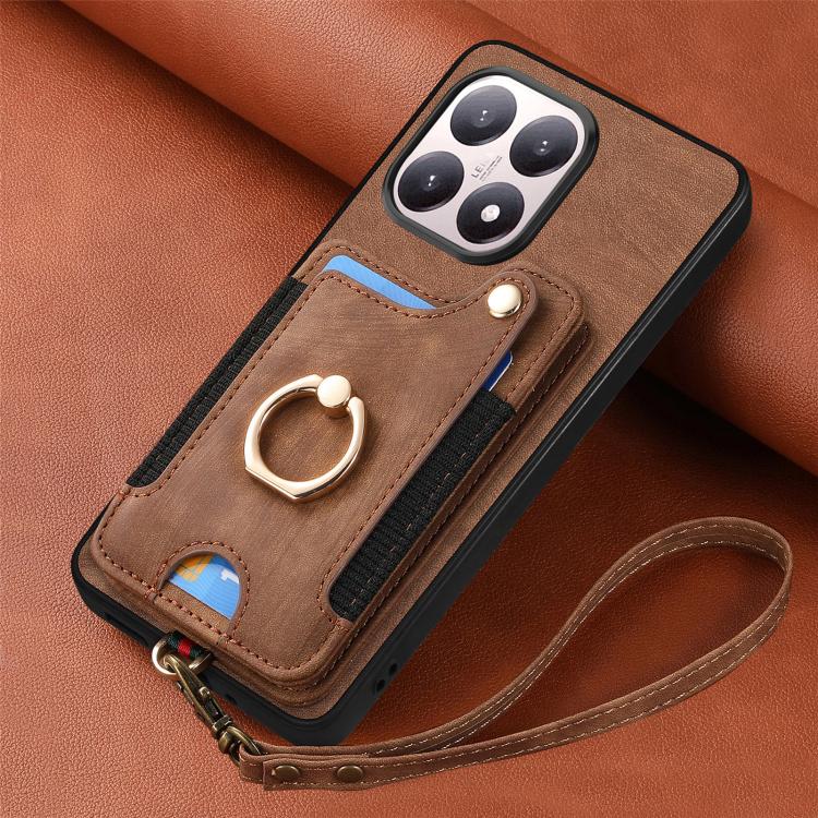 For Xiaomi 15T Retro Skin-feel Ring Multi-card RFID Wallet Phone Case