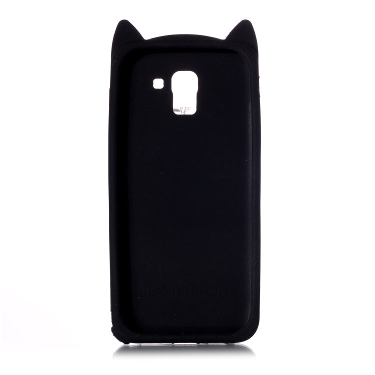 Lovely 3D Moustache Cat Soft Silicone Back Case for Galaxy J6 2018