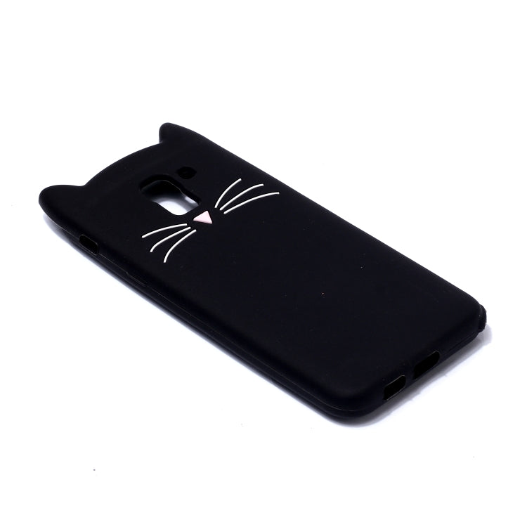 Lovely 3D Moustache Cat Soft Silicone Back Case for Galaxy J6 2018