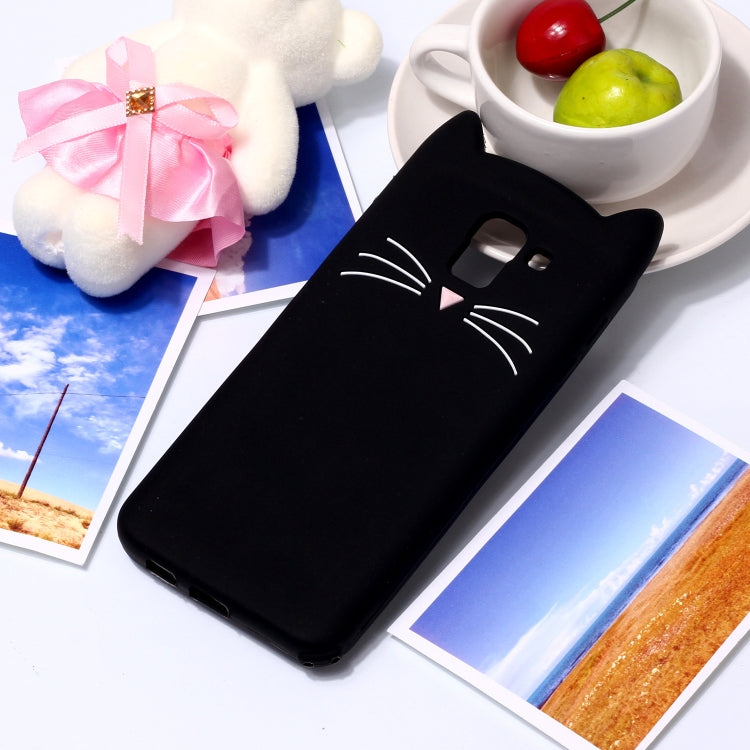 Lovely 3D Moustache Cat Soft Silicone Back Case for Galaxy J6 2018