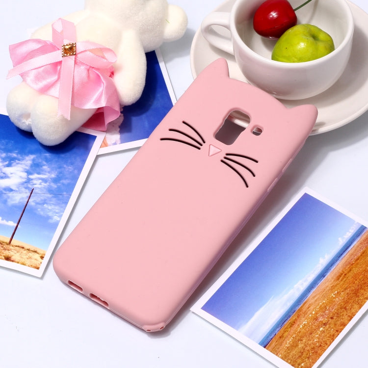 Lovely 3D Moustache Cat Soft Silicone Back Case for Galaxy J6 2018