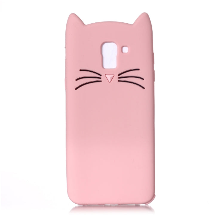 Lovely 3D Moustache Cat Soft Silicone Back Case for Galaxy J6 2018