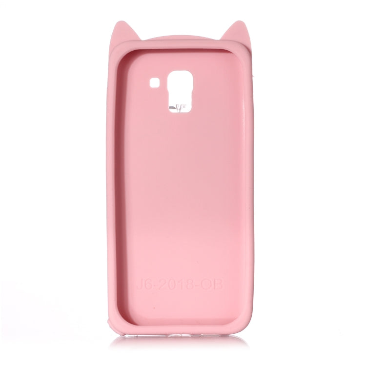 Lovely 3D Moustache Cat Soft Silicone Back Case for Galaxy J6 2018