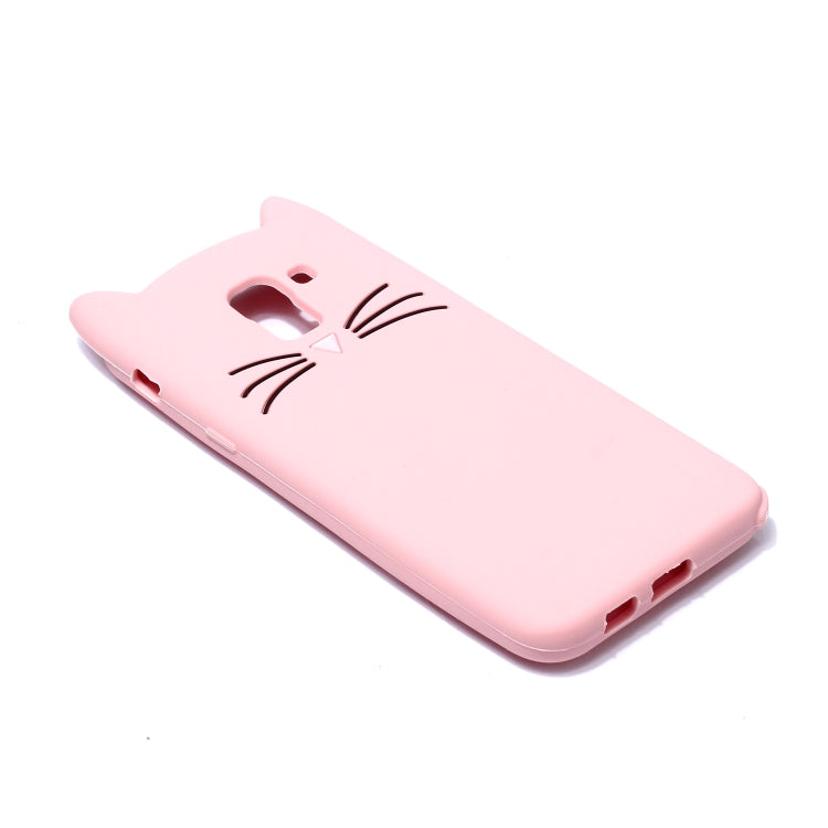 Lovely 3D Moustache Cat Soft Silicone Back Case for Galaxy J6 2018