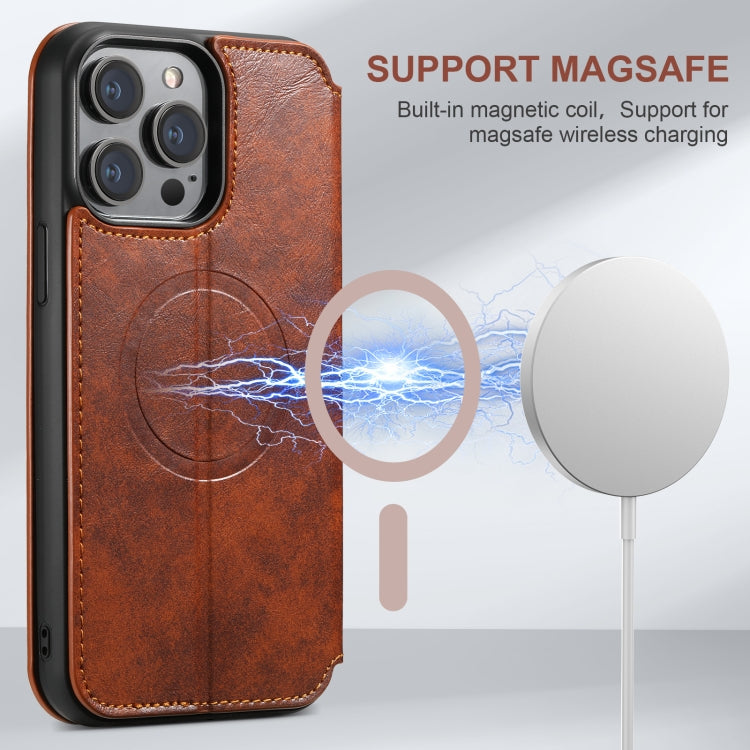 For iPhone 16 Suteni J05 Leather Magnetic MagSafe Phone Case