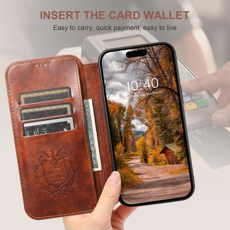 For iPhone 16 Suteni J05 Leather Magnetic MagSafe Phone Case