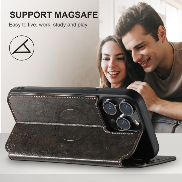For iPhone 16 Pro Suteni J05 Leather Magnetic MagSafe Phone Case