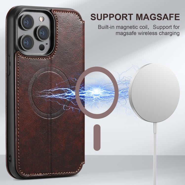 For iPhone 16 Pro Suteni J05 Leather Magnetic MagSafe Phone Case