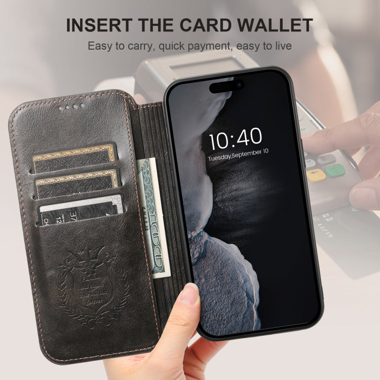 For iPhone 16 Plus Suteni J05 Leather Magnetic MagSafe Phone Case