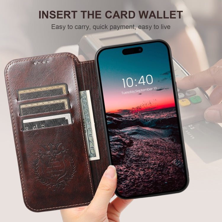 For iPhone 16 Plus Suteni J05 Leather Magnetic MagSafe Phone Case