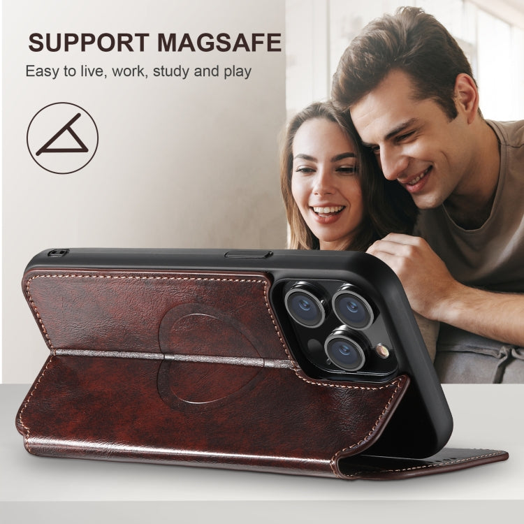 For iPhone 16 Plus Suteni J05 Leather Magnetic MagSafe Phone Case