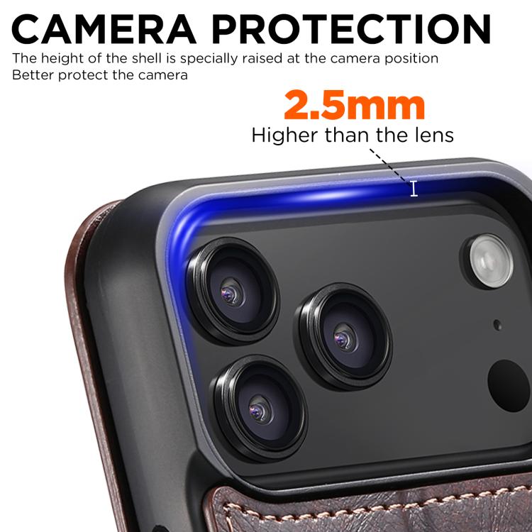 For iPhone 17 Pro Max Suteni J05 Leather Magnetic MagSafe Phone Case