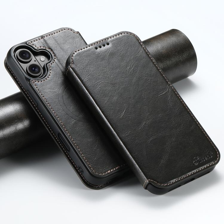 For iPhone 17 Suteni J05 Leather Magnetic MagSafe Phone Case