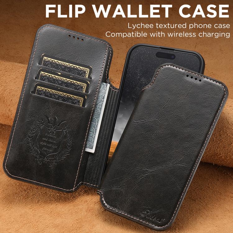 For iPhone 17 Suteni J05 Leather Magnetic MagSafe Phone Case
