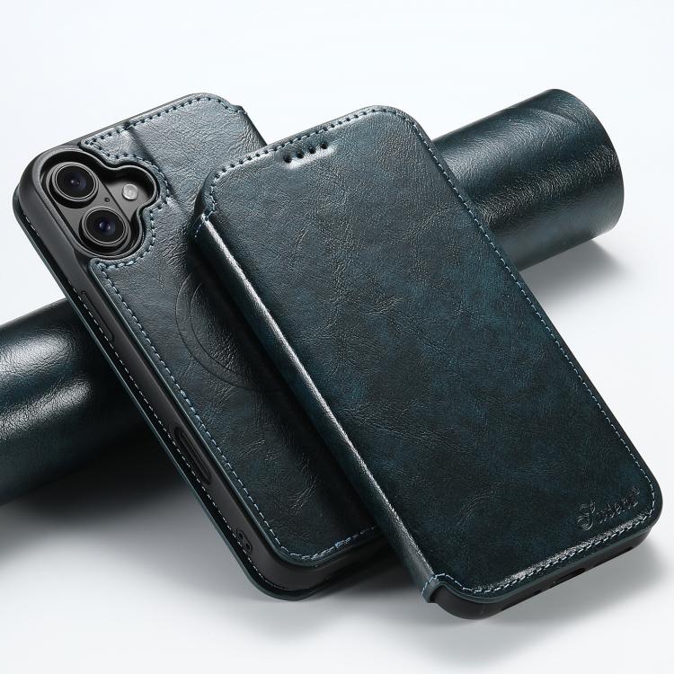 For iPhone 17 Suteni J05 Leather Magnetic MagSafe Phone Case