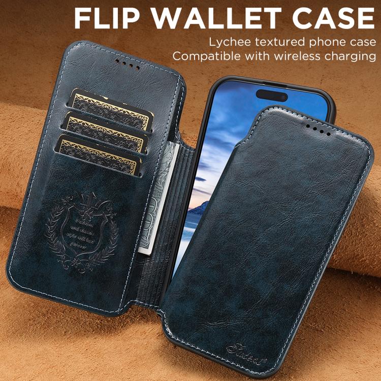 For iPhone 17 Suteni J05 Leather Magnetic MagSafe Phone Case