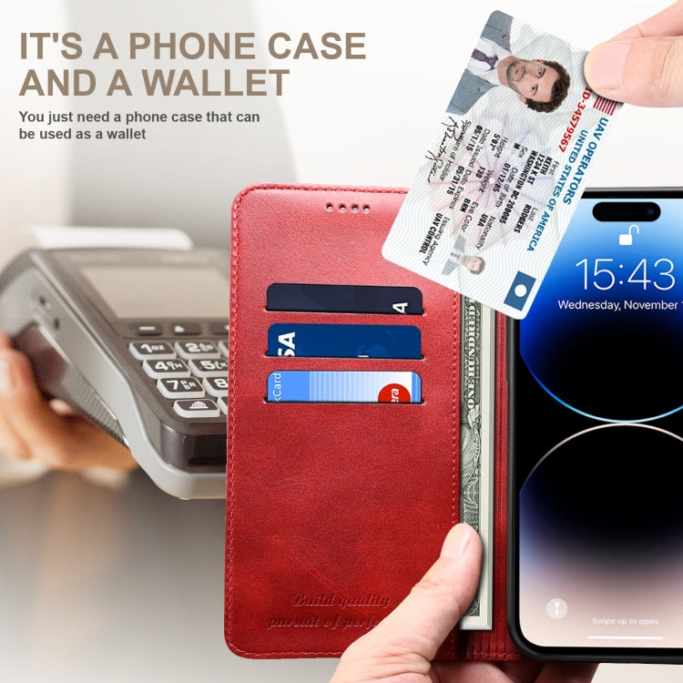 For iPhone 16 Pro Suteni Calf Texture Horizontal Flip Leather Phone Case
