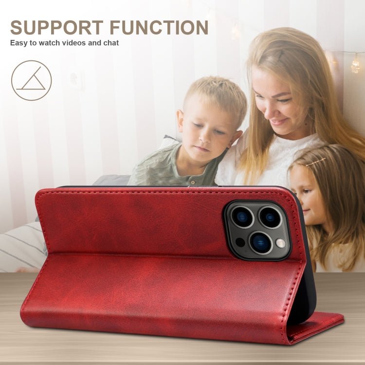 For iPhone 16 Pro Suteni Calf Texture Horizontal Flip Leather Phone Case