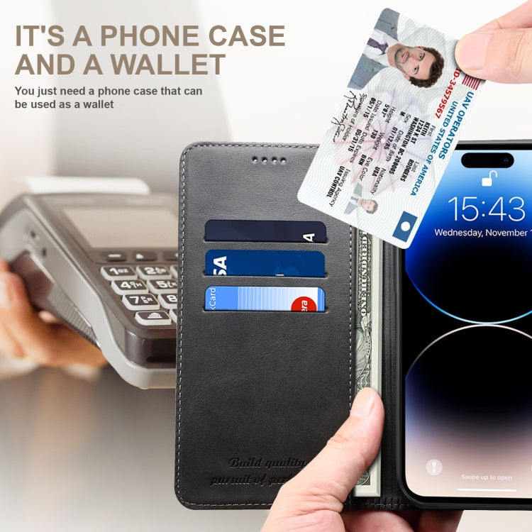 For iPhone 16 Plus Suteni Calf Texture Horizontal Flip Leather Phone Case
