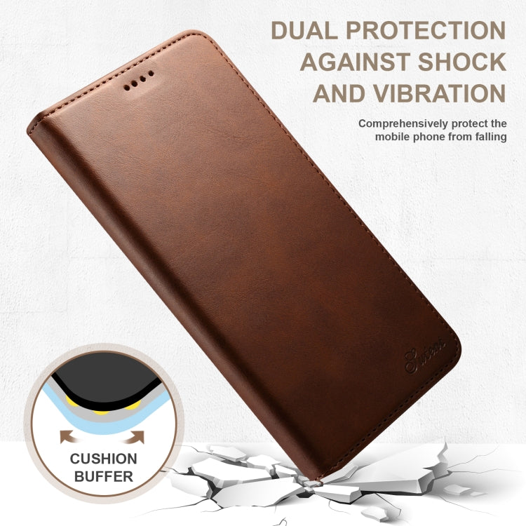 For iPhone 16 Plus Suteni Calf Texture Horizontal Flip Leather Phone Case