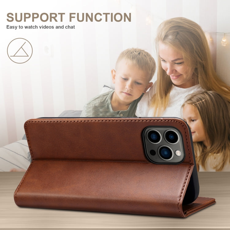 For iPhone 16 Plus Suteni Calf Texture Horizontal Flip Leather Phone Case