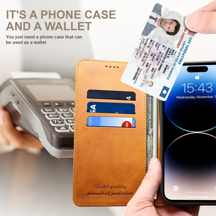 For iPhone 16 Plus Suteni Calf Texture Horizontal Flip Leather Phone Case