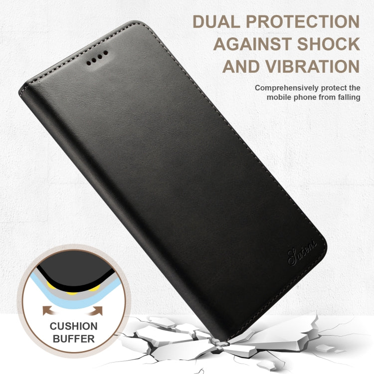 For iPhone 16 Pro Max Suteni Calf Texture Horizontal Flip Leather Phone Case