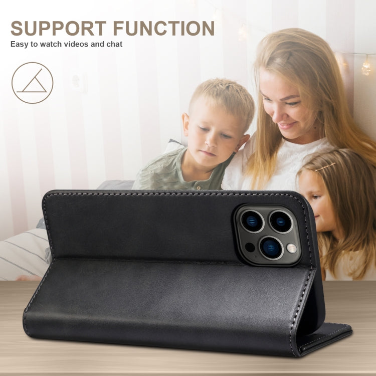 For iPhone 16 Pro Max Suteni Calf Texture Horizontal Flip Leather Phone Case