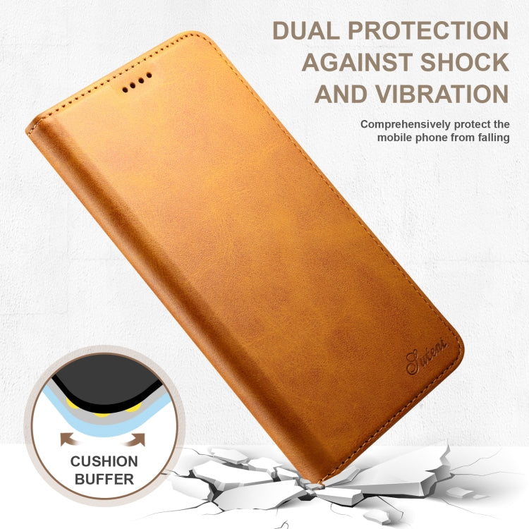 For iPhone 16 Pro Max Suteni Calf Texture Horizontal Flip Leather Phone Case
