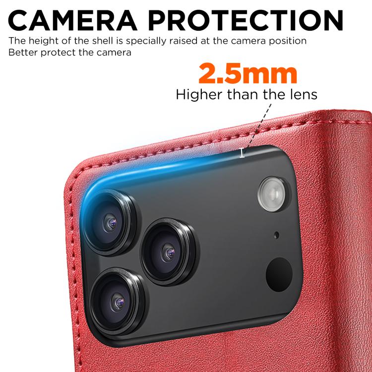 For iPhone 17 Pro Max Suteni Calf Texture Horizontal Flip Leather Phone Case